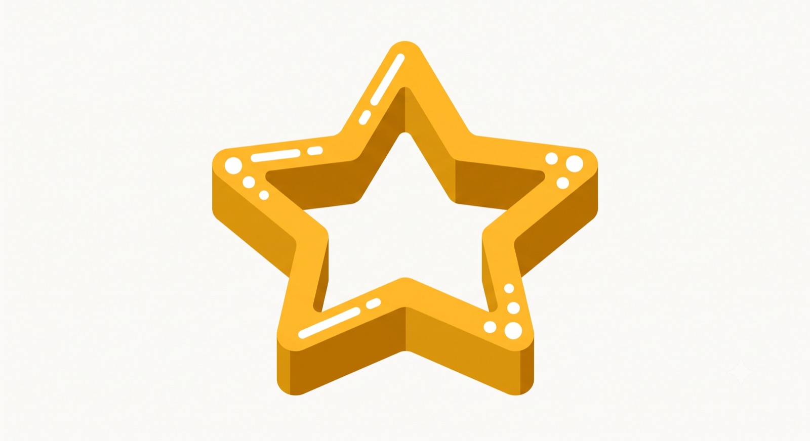 Flat illustration of a five-point star cookie cutter on a cream background