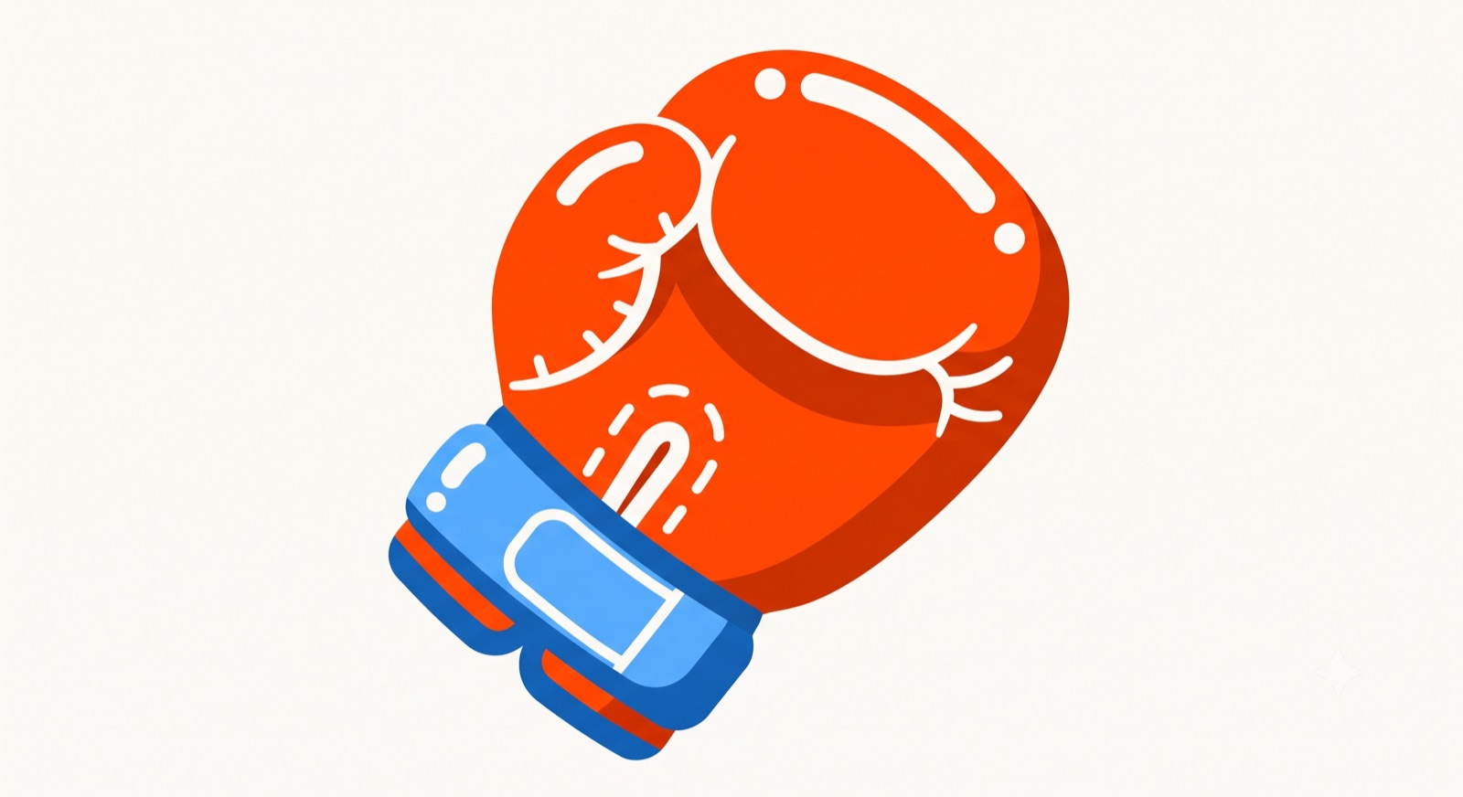 Flat illustration of a boxing glove on a cream background