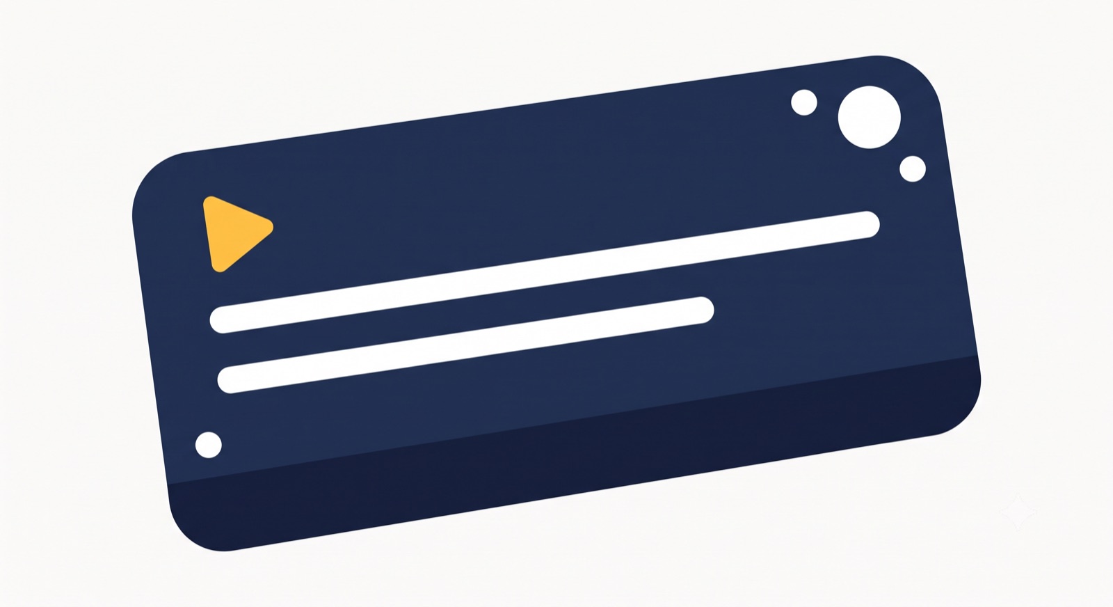 Flat illustration of a subtitle caption bar on a cream background