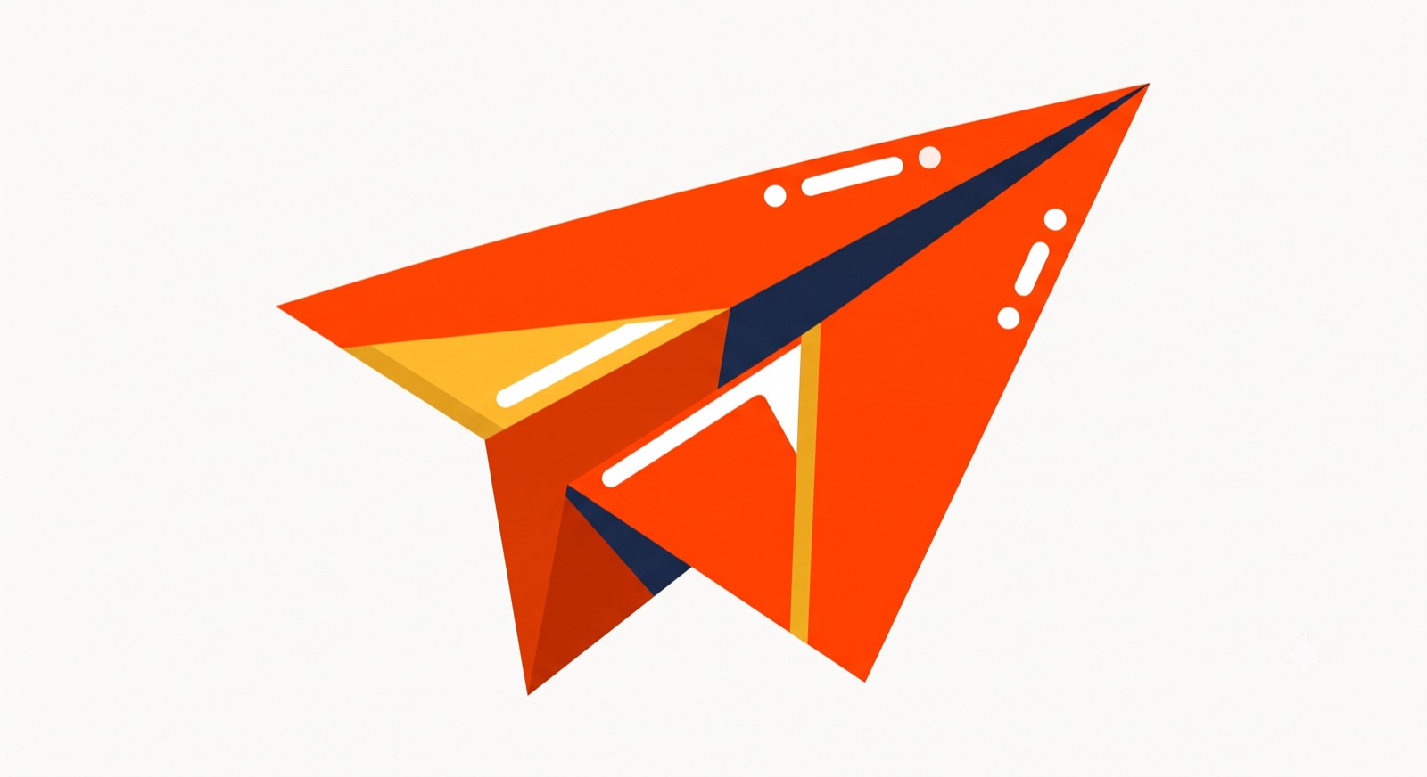 Flat illustration of a paper airplane folded from a printed document