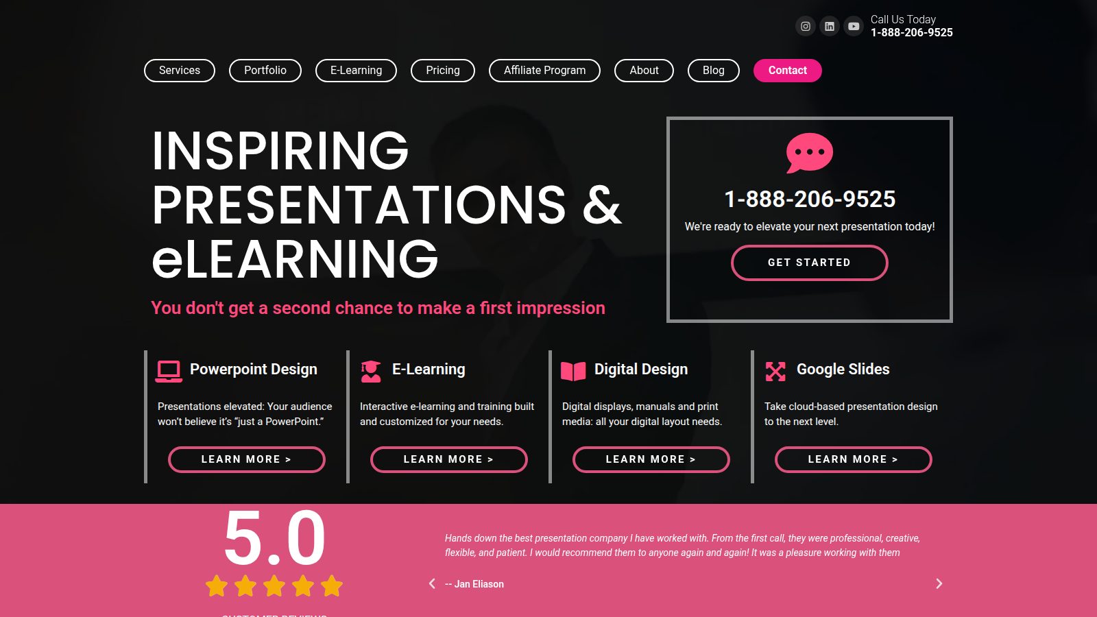 Presentation Geeks homepage