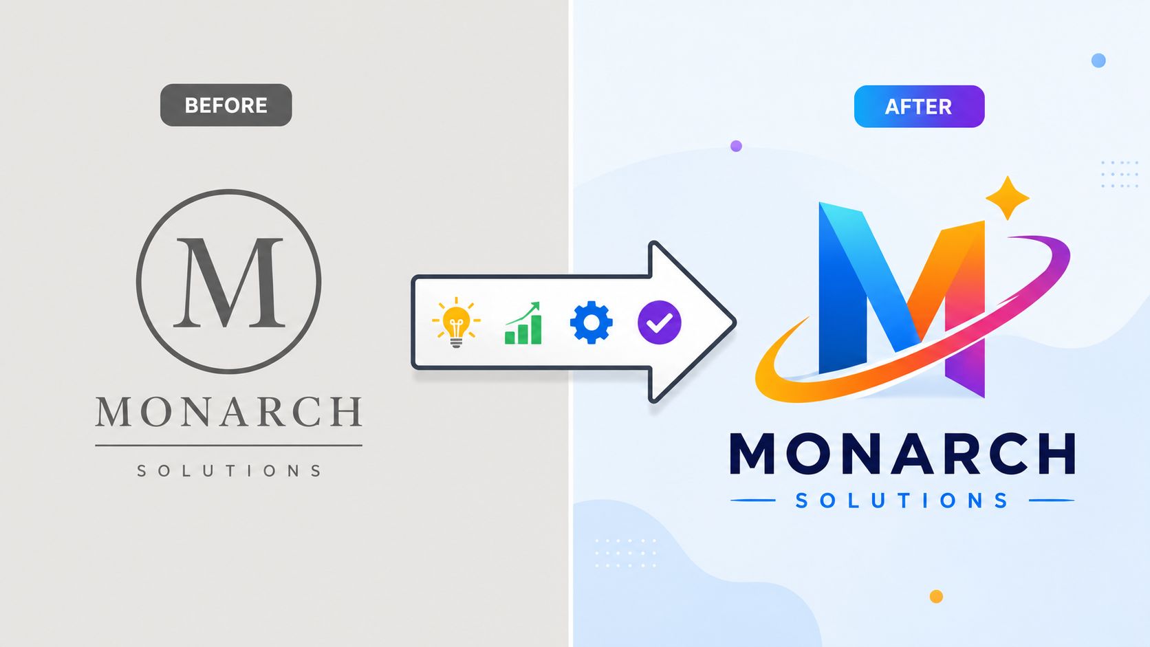 Before and after examples of famous logo rebrands