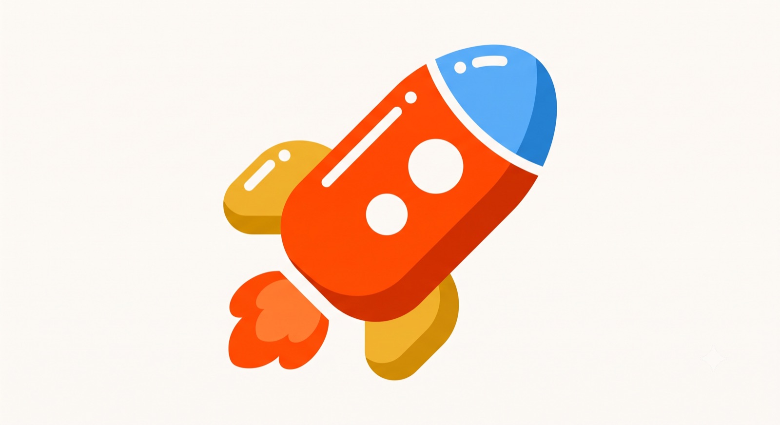 Flat illustration of a large video player card with a centered play button on a cream background
