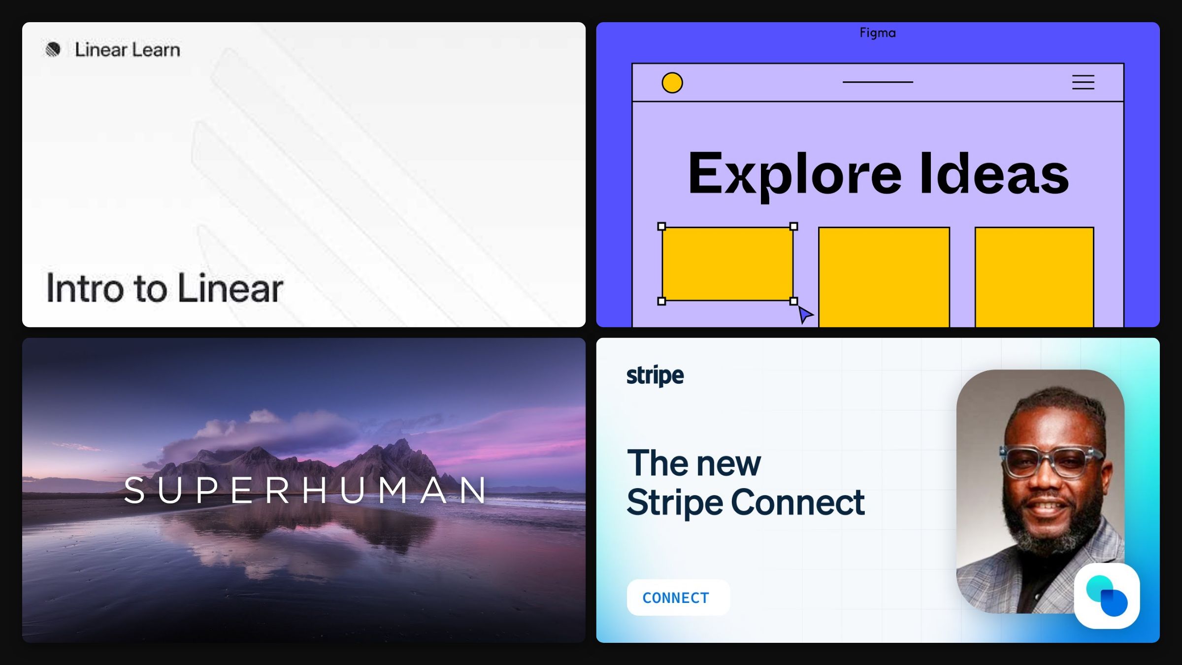Grid of SaaS product demo video stills