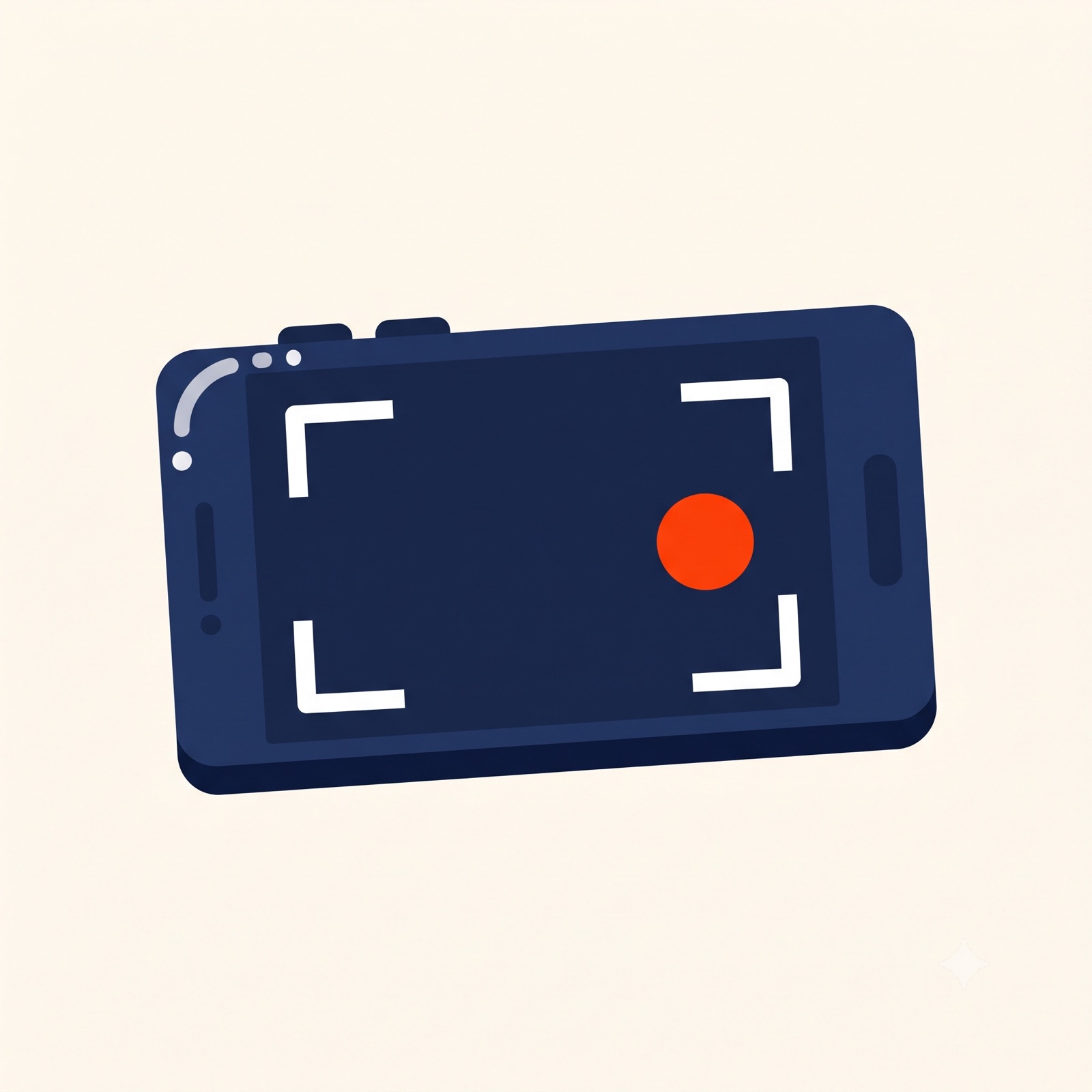 Flat illustration of a smartphone filming a founder to-camera with a red record dot