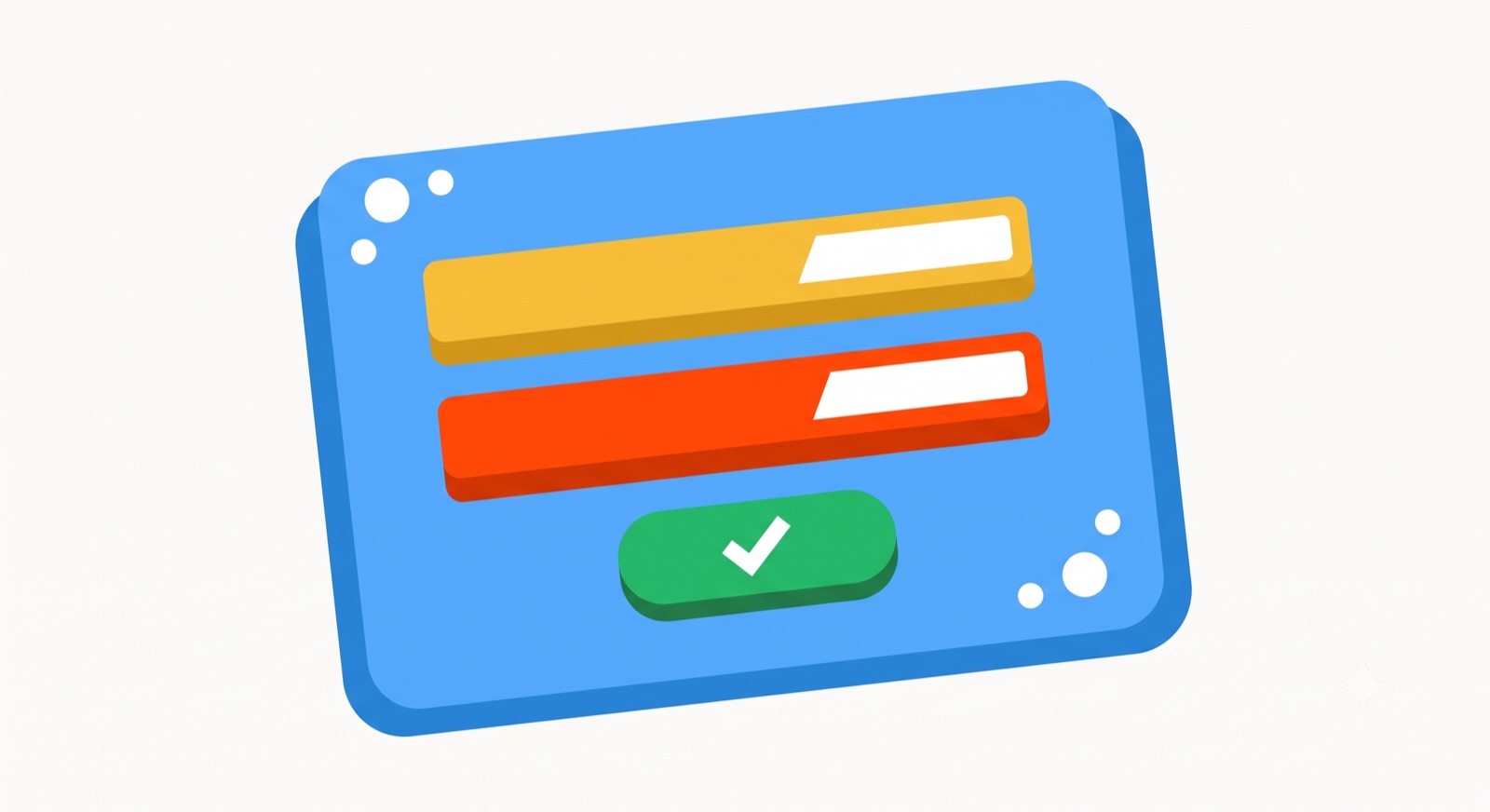 Flat illustration of an on-screen form on a cream background