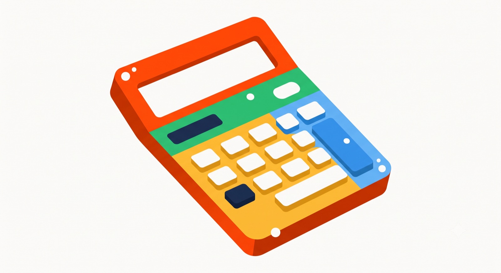 Flat illustration of a calculator on a cream background