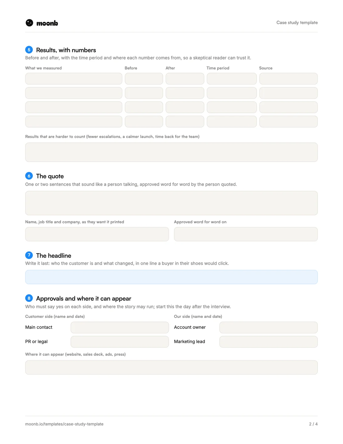 Case study template, page 2 of 4