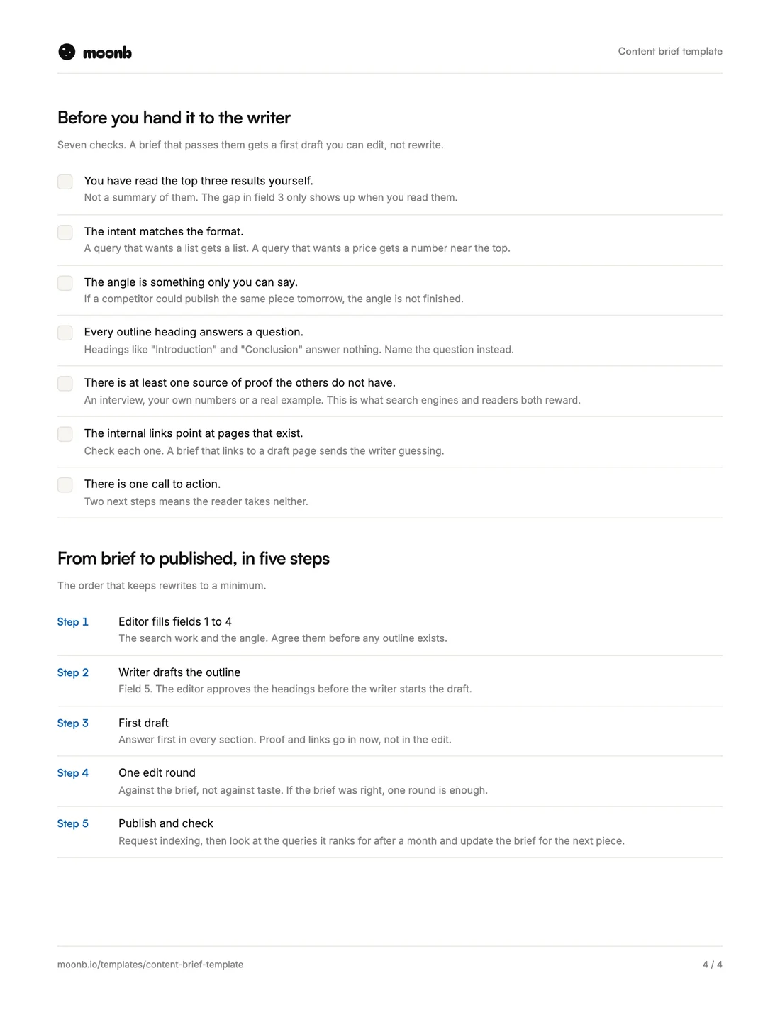 Content brief template, page 4 of 4